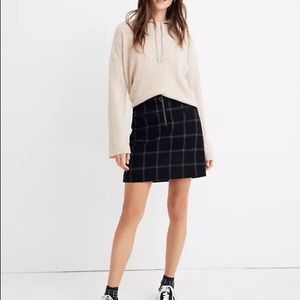 Madewell Fireside Zip-Front Plaid Mini Skirt